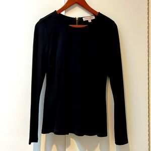 Philosophy Long Sleeve Zipper Detail Black Shirt Size S